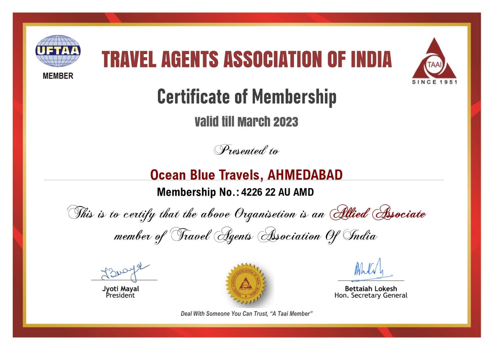 Travel Certificate 2
