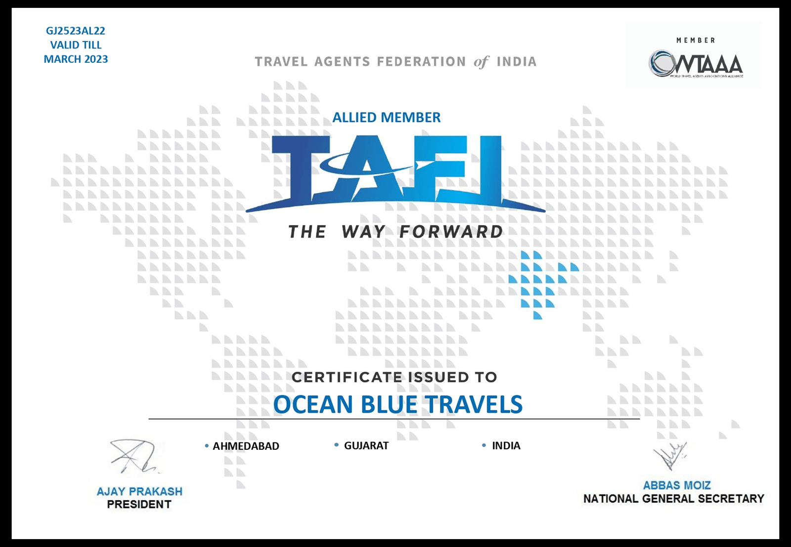 Travel Certificate 1